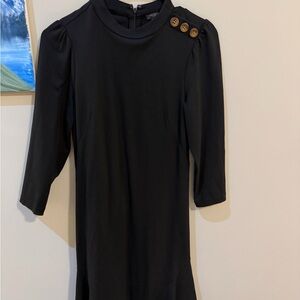Black Ann Taylor Dress with Button Detail